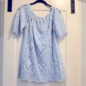 BB Dakota Size Small Blue Lace off the shoulder dress